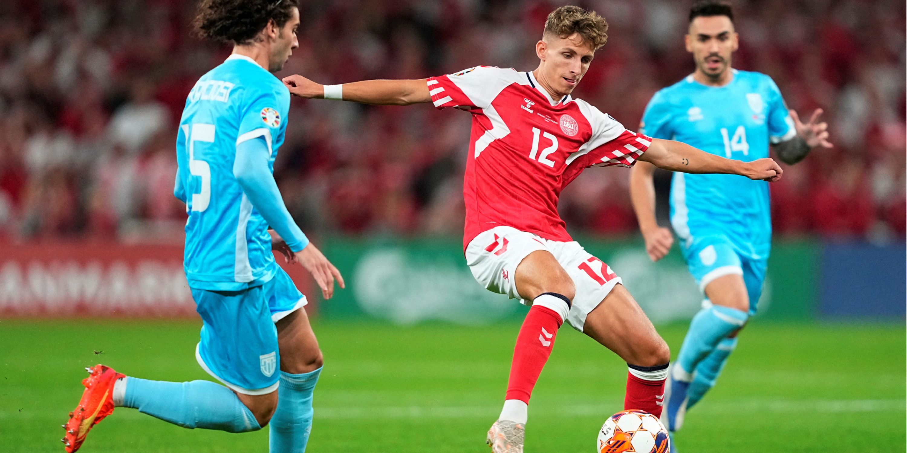 Denmark forward Jesper Lindstrom