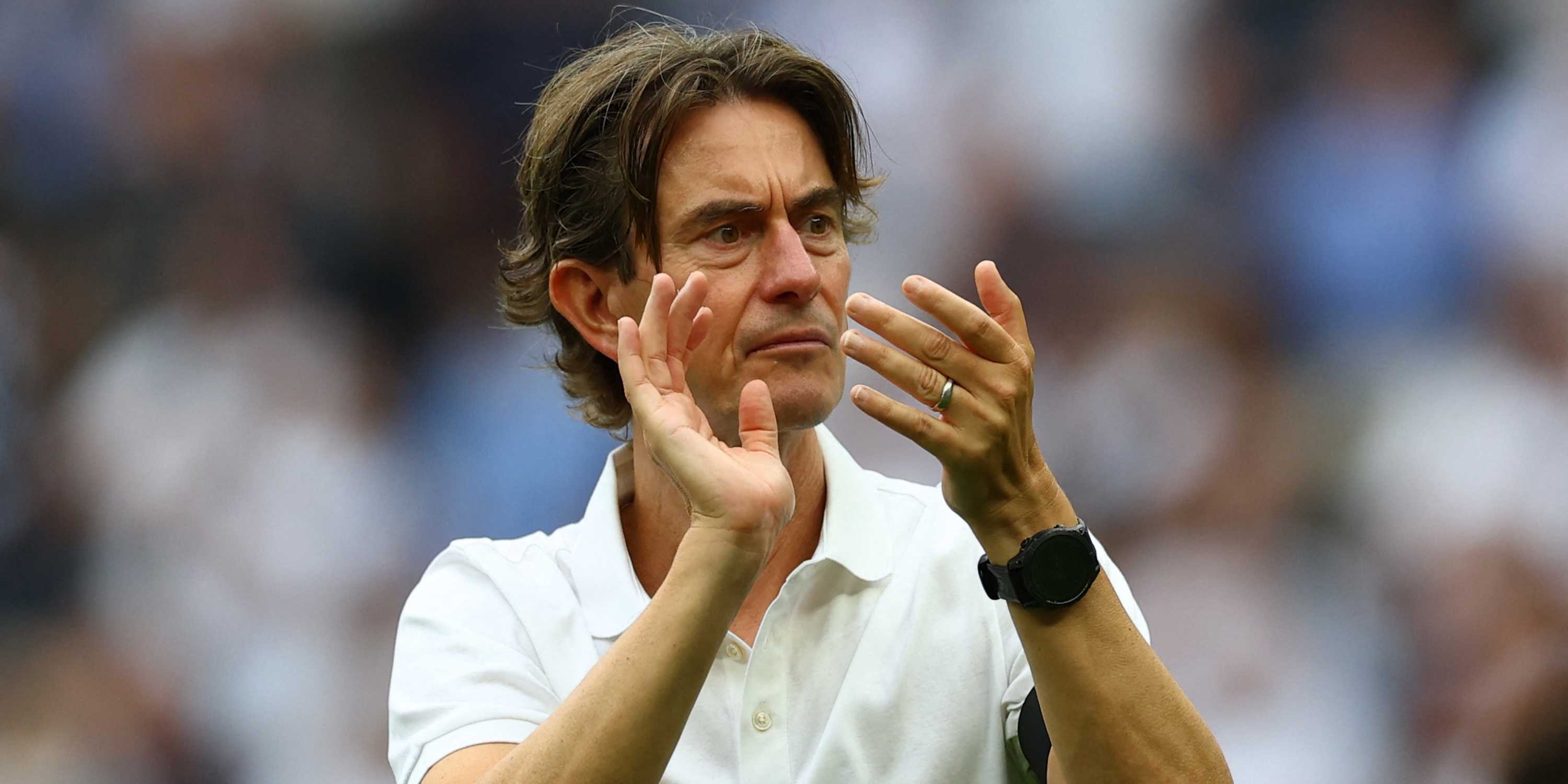 Tottenham Hotspur manager Thomas Frank celebrates after the match