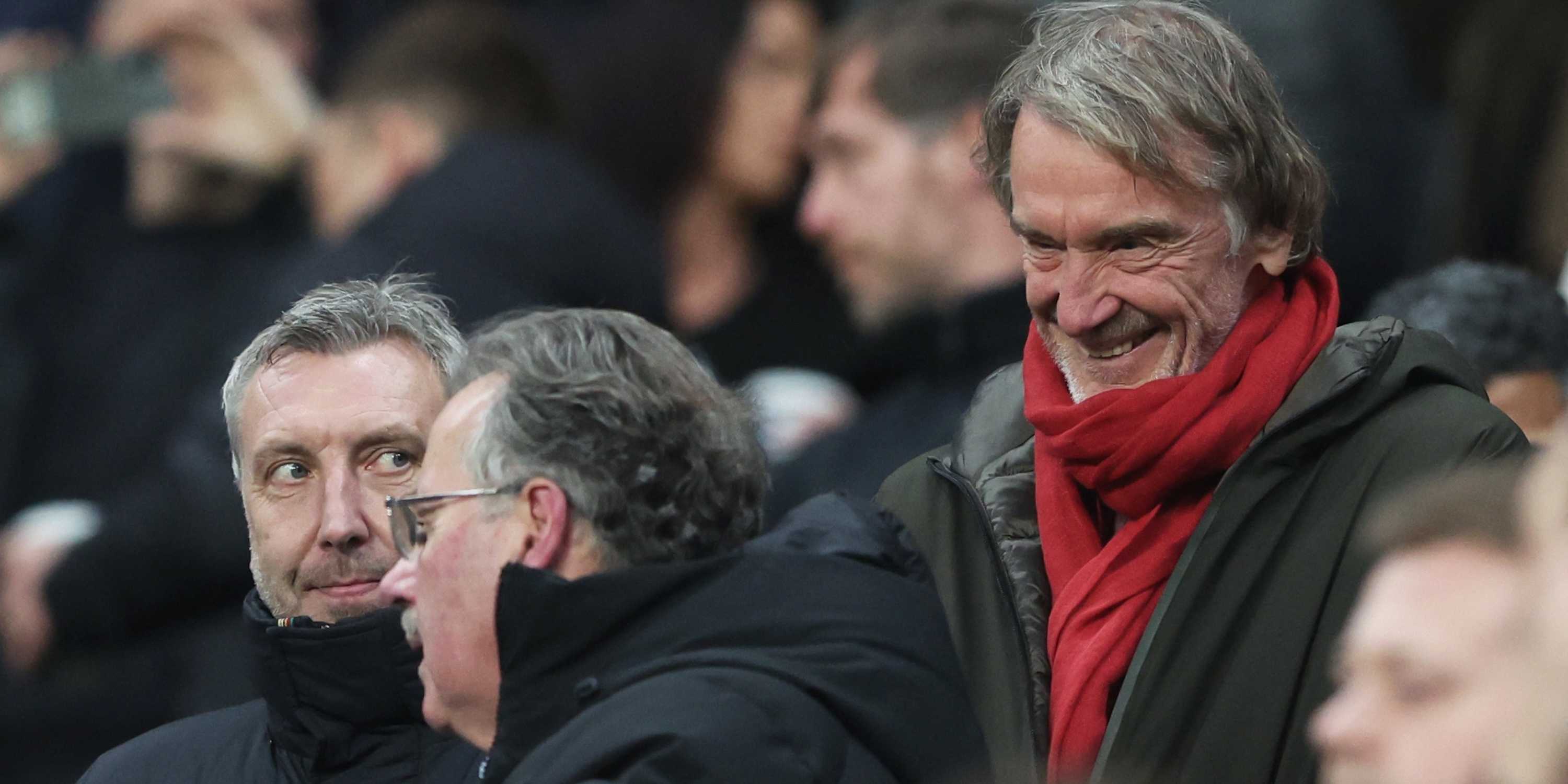 Manchester United co owner Jim Ratcliffe and technical director Jason Wilcox